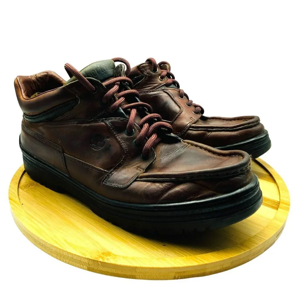 Vintage Timberland Men Size 7‎ Chukka Brown Leather Ankle Boots Gore-Tex Lace up
